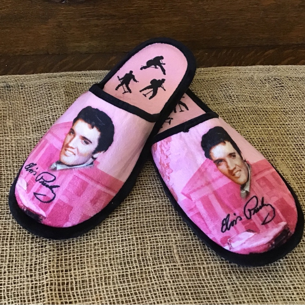 Elvis Presley Pink Cadillac soft slippers.